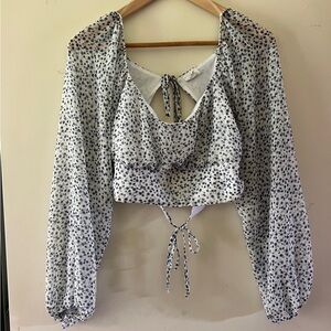 Women's Blue Patterned Top
